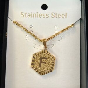 Monogram Gold Necklace - F